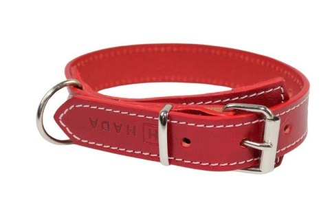 Solidna Obroża Dla Psa Czerwona z Białą Nitką Skóra Naturalna 25 mm 29/39 cm WIREX (PL) Solidna Obroża Dla Psa Czerwona z Białą Nitką Skóra Naturalna 25 mm 29/39 cm WIREX (PL)