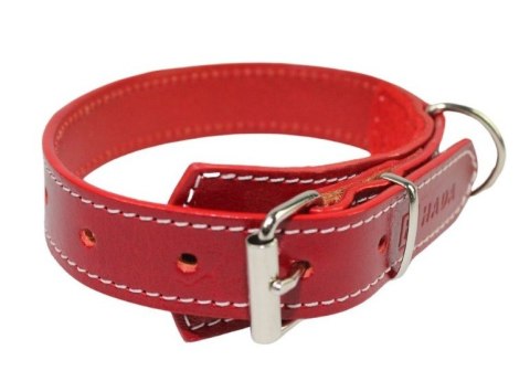 Solidna Obroża Dla Psa Czerwona z Białą Nitką Skóra Naturalna 25 mm 29/39 cm WIREX (PL) Solidna Obroża Dla Psa Czerwona z Białą Nitką Skóra Naturalna 25 mm 29/39 cm WIREX (PL)