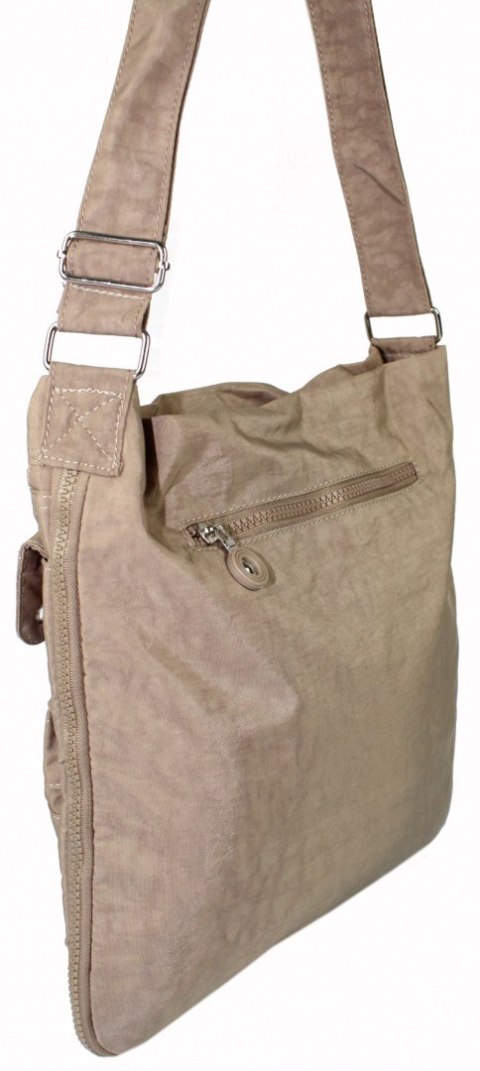 Stylowa Lekka Materiałowa Torba Średnia Kwadrat Listonoszka Na Ramię Bag Street NR 2221 KAWA Z MLEKIEM Stylowa Lekka Materiałowa Torba Średnia Kwadrat Listonoszka Na Ramię Bag Street NR 2221 KAWA Z MLEKIEM