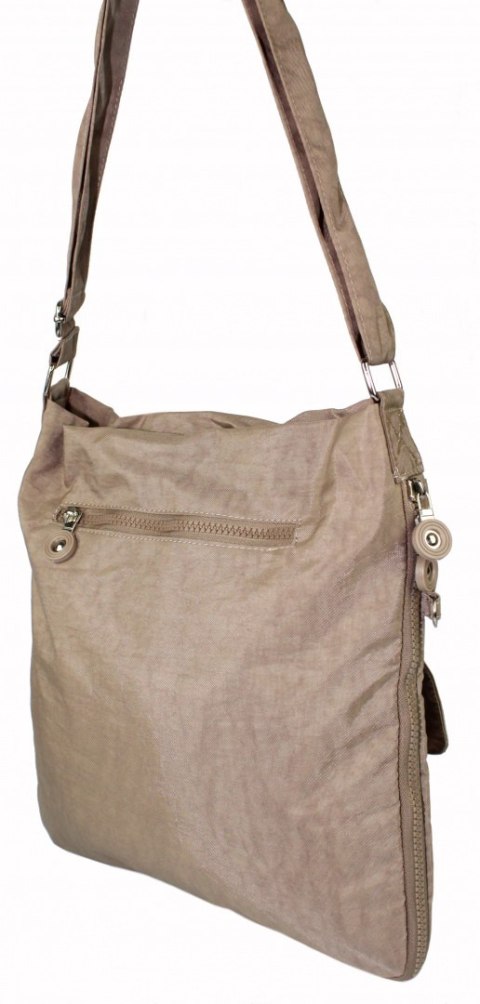 Stylowa Lekka Materiałowa Torba Średnia Kwadrat Listonoszka Na Ramię Bag Street NR 2221 KAWA Z MLEKIEM Stylowa Lekka Materiałowa Torba Średnia Kwadrat Listonoszka Na Ramię Bag Street NR 2221 KAWA Z MLEKIEM