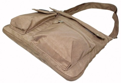 Stylowa Lekka Materiałowa Torba Średnia Kwadrat Listonoszka Na Ramię Bag Street NR 2221 KAWA Z MLEKIEM Stylowa Lekka Materiałowa Torba Średnia Kwadrat Listonoszka Na Ramię Bag Street NR 2221 KAWA Z MLEKIEM