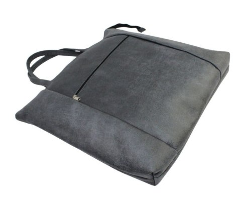 Torebka Na Zakupy Antoszczyk (PL) MARTA Ze Skóry Naturalnej Model Duży 41 x 38 x 8 [cm] GRANATOWY Tekstura