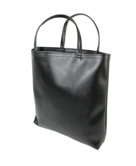 Torebka Na Zakupy Antoszczyk (PL) MARTA Ze Skóry Włoskiej Model Średni 36 x 37 x 8 [cm] CZARNY Połysk