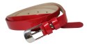 Pasek Damski Skórzany Gładki GRETOS (PL) 20 mm CZERWONY LAKIEROWANY