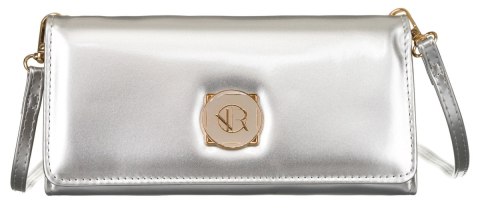 Portfel Damski Rovicky (PL) Skóra Włoska Poziomy z Funkcją Torebki R-MW-01-6045 SREBRNY 21 x 11 x 4 [cm]
