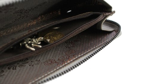 Portfel Damski Skóra Naturalna GREGORIO Z Suwakiem Piórnik RFID HL116 BEŻOWY 16 x 9,5 x 3 [cm]