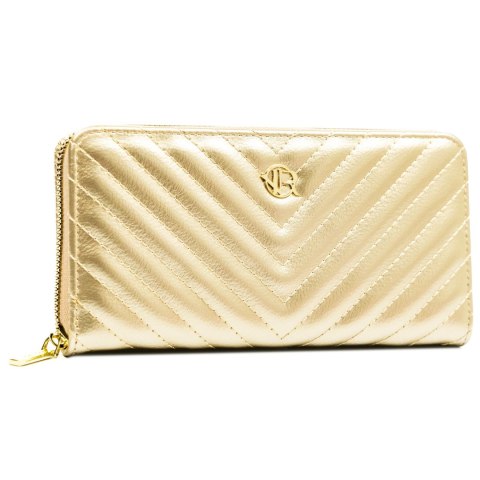 Portfel Damski Skóra Włoska Rovicky (PL) Duży Z Metalowym Suwakiem Piórnik PU R-RPK-04 19,5 x 10,5 x 2  [cm]