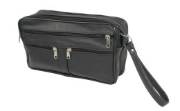 Saszetka Męska Skórzana Bardzo Duża GRETOS (PL) MAKO I Skóra Naturalna CZARNY 27 x 16 x 10 [cm]