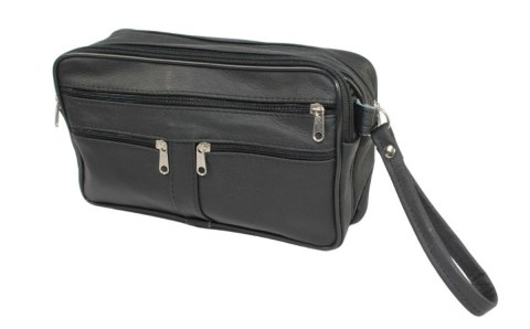 Saszetka Męska Skórzana Bardzo Duża GRETOS (PL) MAKO I Skóra Naturalna CZARNY 27 x 16 x 10 [cm]