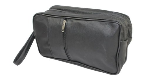 Saszetka Męska Skórzana Bardzo Duża GRETOS (PL) MAKO I Skóra Naturalna CZARNY 27 x 16 x 10 [cm]