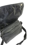 Skórzana Torba Na Ramię Pozioma GRETOS (PL) Listonoszka Z Klapką CZARNA 37 x 30 x 9 [cm]