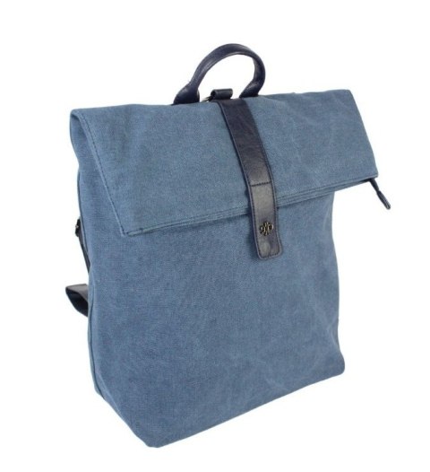 Stylowy i Elegancki Plecak Jennifer Jones JJ4567 Canvas NIEBIESKI 37  x 37 x 17 [cm]