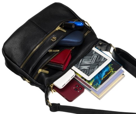 Torebka Z Ekologicznej Skóry Włoskiej Rovicky (PL) R-KP-12-A19- 0125 CZARNA  31 x 21 x 12 [cm]