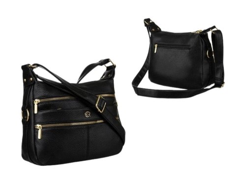 Torebka Z Ekologicznej Skóry Włoskiej Rovicky (PL) R-KP-12-A19- 0125 CZARNA  31 x 21 x 12 [cm]