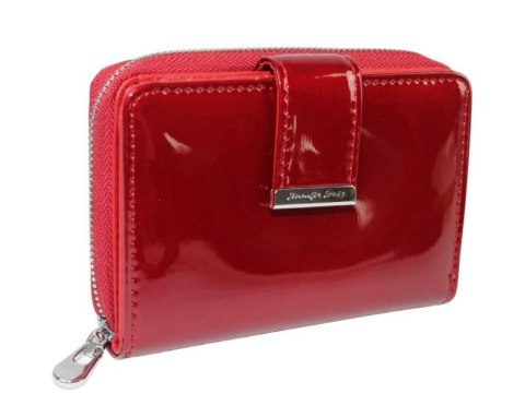 Portfel Damski Skóra Naturalna JENNIFER JONES Średni Z Suwakiem Piórnik Lakierowany JJ5198-12 12,5 x 8,5 x 3 [cm]