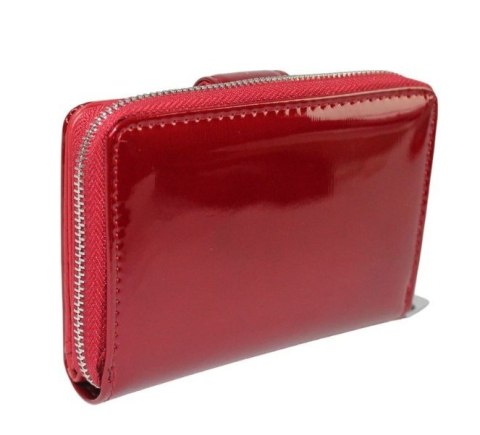 Portfel Damski Skóra Naturalna JENNIFER JONES Średni Z Suwakiem Piórnik Lakierowany JJ5198-12 12,5 x 8,5 x 3 [cm]