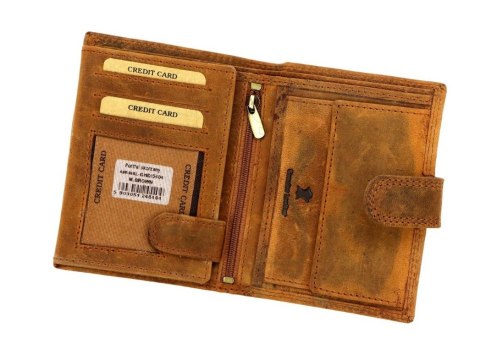 Portfel Męski Skórzany ALWAYS WILD Skóra Licowa Duży Pionowy Z Zapięciem RFID AW-N4L-GHD/5404 BRĄZOWY 13 x 10 x 2 [cm]