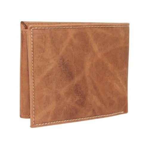 Portfel Męski Skórzany Peterson Skóra Naturalna Duży Poziomy Bez Zapięcia Dwa Skrzydełka N992 BRĄZOWY "AMSTAFF" 13 x 10 x 2 [cm]
