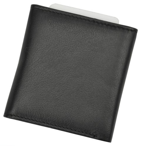 Portfel Skórzany ALBATROSS(PL) Skóra Licowa Mały Kostka Bez Zapięcia 3765 CZARNY RFID 8,5 x 7,5 x 2 [cm]