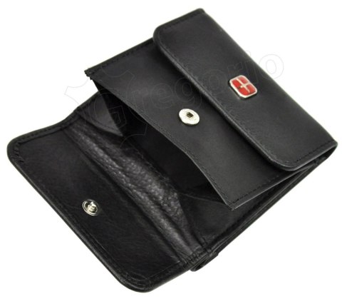 Portfel Skórzany ALBATROSS(PL) Skóra Licowa Mały Kostka Bez Zapięcia 3765 CZARNY RFID 8,5 x 7,5 x 2 [cm]