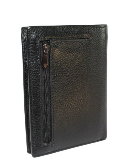 Elegancki Portfel Męski Skórzany NICOLAS 1003 Skóra Licowa Duży Pionowy Bez Zapięcia Na Magnes Suwak Na Bilon 13,5 x 10 x 2 [cm]