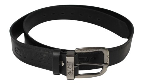 Pasek Skórzany CezMar (PL) Tłoczony Napis "JEANS" Skóra Licowa EXTRA 40 mm Czarny