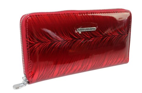 Portfel Damski Skóra Naturalna Lakierowana JENNIFER JONES Duży Z Metalowym Suwakiem Piórnik JJ5295-2 19,5 x 10,5 x 3 [cm]