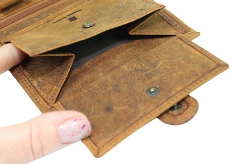 Portfel Męski Skórzany ALWAYS WILD Skóra Licowa Duży Pionowy Z Zapięciem RFID AW-N4L-GHD/5404 BRĄZOWY 13 x 10 x 2 [cm]