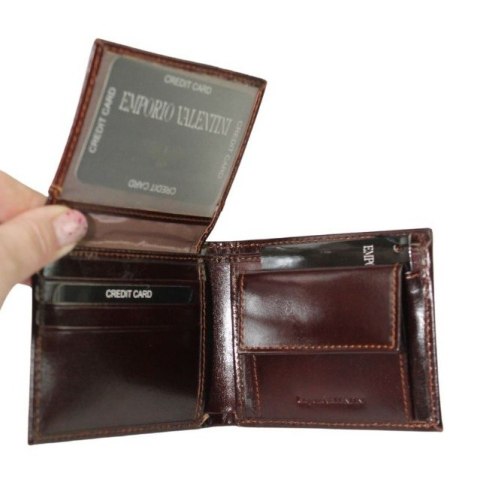 Portfel Męski Skórzany EMPORIO VALENTINI 563 992 Skóra Licowa Średni Poziomy Bez Zapięcia Jedno Skrzydełko 11 x 8,5 x 2[cm]