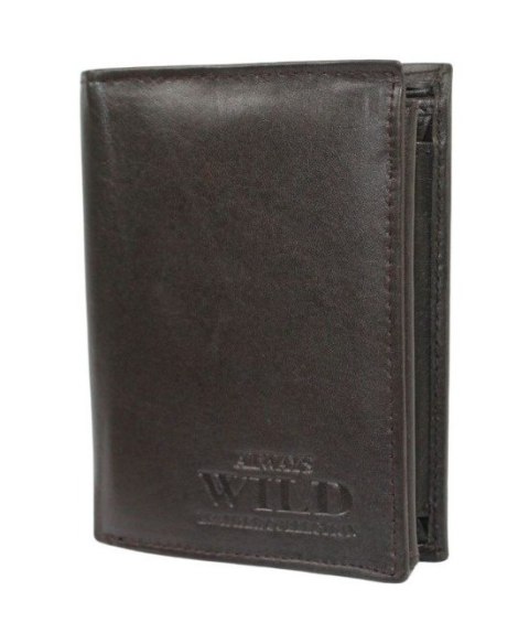 Portfel Męski Skórzany WILD Skóra Licowa Duży Pionowy Bez Zapięcia N4-P 7834 13 x 10 x 2,5 [cm]
