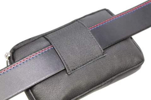 Skórzane Etui Na Telefon MAGRE (PL) Płaska Saszetka JÓZEK Na Pasek Z Suwakiem Na Smartfona KARMELOWY 18,5 x 11 x 2 [cm]