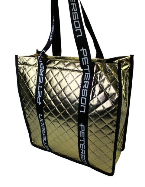 Torebka Damska Materiałowa Peterson PTN RSPV 003 ZŁOTA Na Suwak 40 x 41 x 15 [cm]