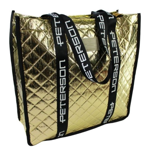 Torebka Damska Materiałowa Peterson PTN RSPV 003 ZŁOTA Na Suwak 40 x 41 x 15 [cm]