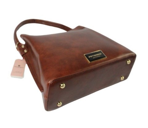 Torebka Z Ekologicznej Skóry Włoskiej PETERSON 9993/H3655 Z Podwójnym Paskiem RÓŻOWA 25 x 28 x 10 [cm]