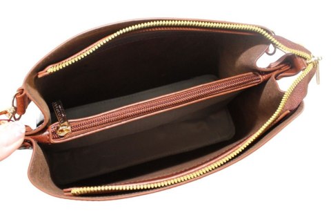 Torebka Z Ekologicznej Skóry Włoskiej PETERSON 9993/H3655 Z Podwójnym Paskiem RÓŻOWA 25 x 28 x 10 [cm]