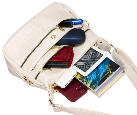 Torebka Z Ekologicznej Skóry Włoskiej Rovicky (PL) R-KP-12-A19- 0132 BIAŁA  31 x 21 x 12 [cm]