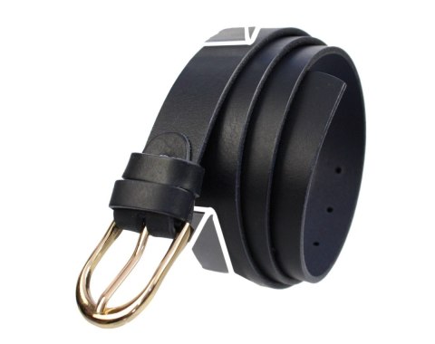 Pasek Damski Skórzany CEZ-MAR (PL) Złota Klamra Skóra Licowa EXTRA 30 mm GRANATOWY Pasek Damski Skórzany CEZ-MAR (PL) Złota Klamra Skóra Licowa EXTRA 30 mm GRANATOWY