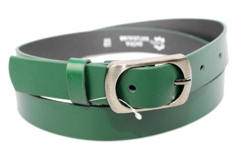 Pasek Damski Skórzany Gładki COMPLEX (PL) 30 mm CIEMNY ZIELONY Szerokość Standardowa Pasek Damski Skórzany Gładki COMPLEX (PL) 30 mm CIEMNY ZIELONY Szerokość Standardowa