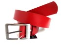 Pasek Damski Skórzany Gładki COMPLEX (PL) 40 mm CZERWONY Szeroki