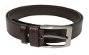 Pasek Męski Skórzany PAS-MAX (PL) Skóra Licowa 40 mm CZEKOLADOWY SZYTY CIENKĄ CZEKOLADOWĄ NITKĄ