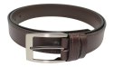 Pasek Męski Skórzany PAS-MAX (PL) Skóra Licowa 40 mm CZEKOLADOWY SZYTY CIENKĄ CZEKOLADOWĄ NITKĄ