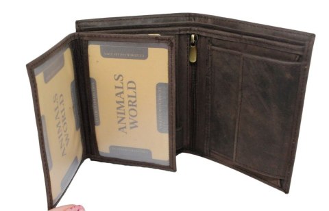 Portfel Męski Polska Galanteria (PL) Skóra Licowa Pionowy Bez Zapięcia Dwa Skrzydełka N992L RFID ,,AMSTAFF,, 13 x 10 x 2 [cm]