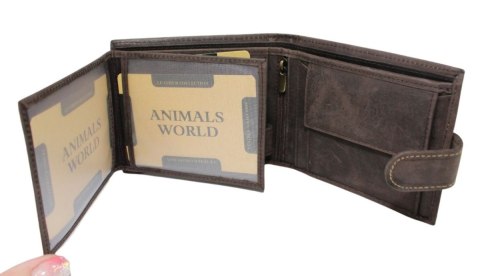 Portfel Męski Skórzany Polska Galanteria (PL) Duży Poziomy Z Zapięciem Dwa Skrzydełka N992L RFID ,,AMSTAF,, 12 x 10 x 3 [cm]