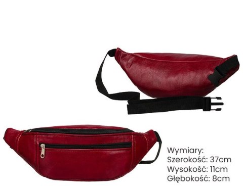 Saszetka Damska Na Pas Biodrówka Nerka Polska Galanteria (PL) Skóra Ekologiczna SASZ-01 CZERWONA 37 x 11 x 8 [cm] 