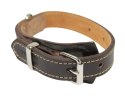 Solidna Obroża Dla Psa Czekoladowa z Beżową Nitką Skóra Naturalna 30 mm 43/53 [cm] HADA (PL)