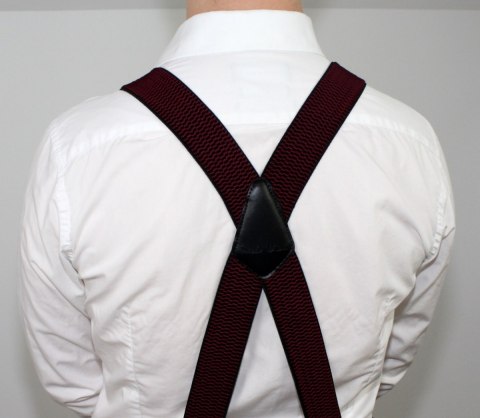 Szelki Do Spodni Polska Galanteria (PL) Z Materiału Regulowane Podwójne Typ X BORDOWE