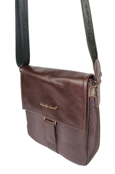 Torebka Torba JENNIFER JONES Listonoszka Czekoladowa Materiał 2130 28 x 26 x 9 [cm]