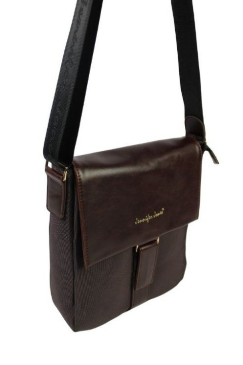 Torebka Torba JENNIFER JONES Listonoszka Czekoladowa Materiał 2130 28 x 26 x 9 [cm]