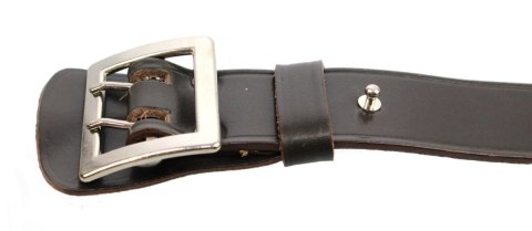 Wojskowy Pas Męski Skórzany OFICER HADA (PL) Skóra Licowa CZEKOLADOWY Super Wytrzymały Z Płytką Gładki P45B