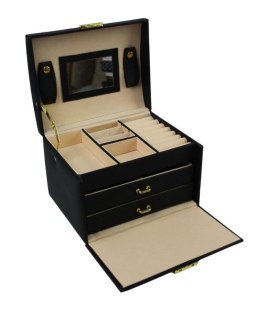 Elegancka i Stylowa Szkatułka Na Biżuterię PATRIZIA Pojemny Organizer 23004 Czarny 17,5 x 13 x 12,5 [cm]